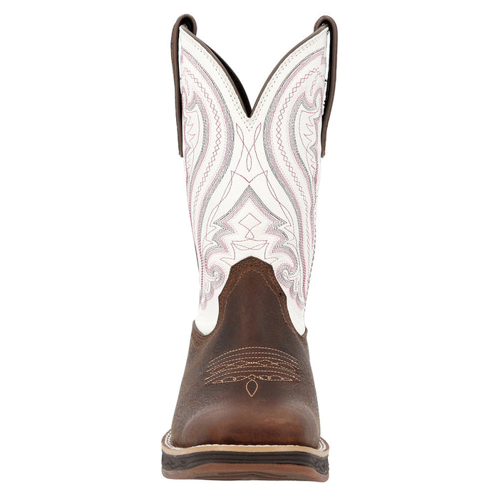 Durango Boots Women's Coffee Crazy Horse Vamp 10In White Top Boot