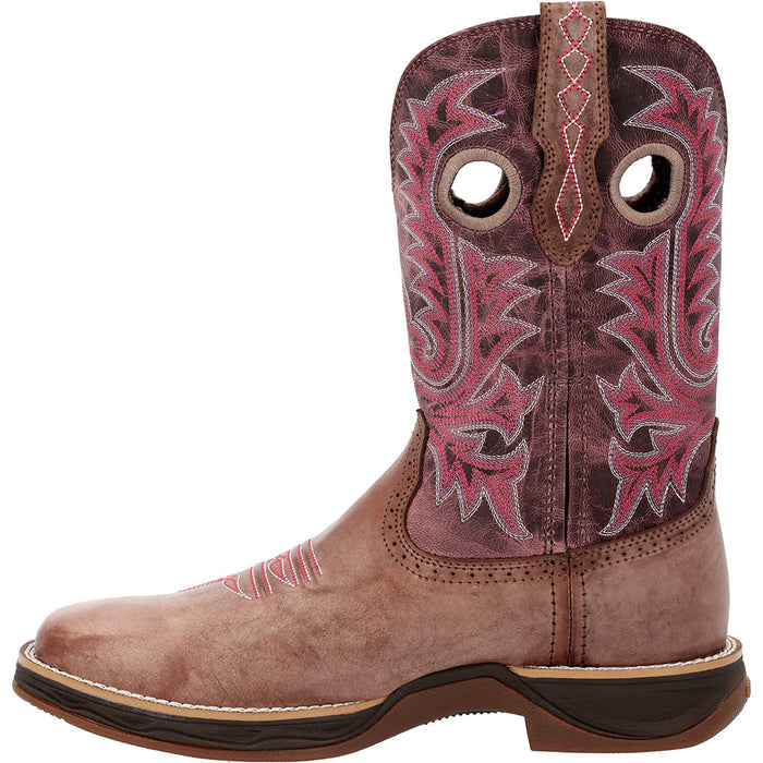 Durango Boots Women`s Burnished Chesnut Vamp 10In Rose Top Boot