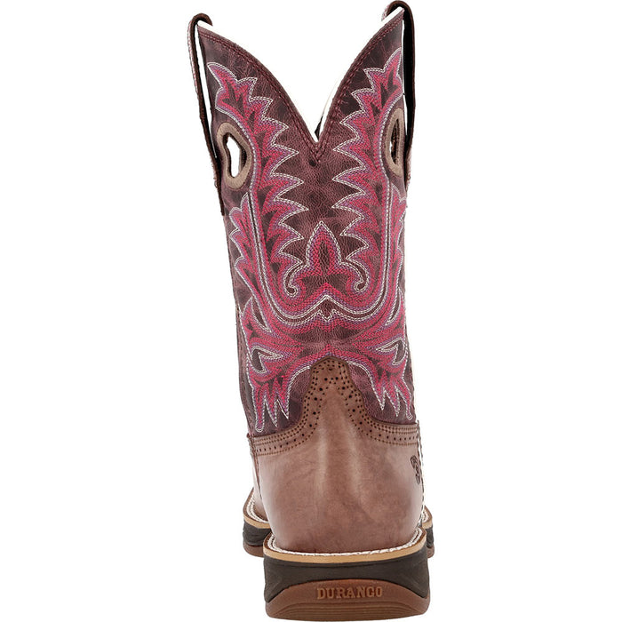 Durango Boots Women`s Burnished Chesnut Vamp 10In Rose Top Boot