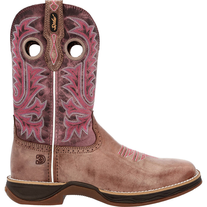 Durango Boots Women`s Burnished Chesnut Vamp 10In Rose Top Boot