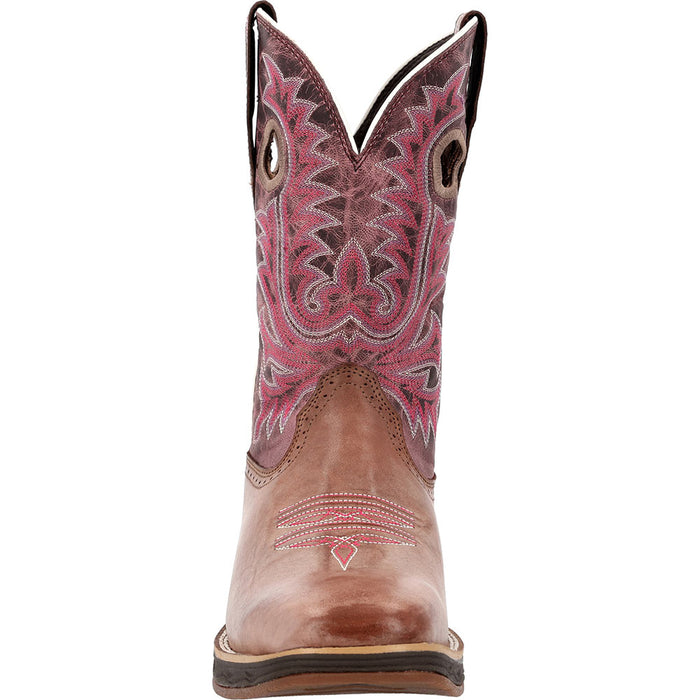 Durango Boots Women`s Burnished Chesnut Vamp 10In Rose Top Boot
