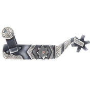 Tooley Bits Spurs Buckles Silver Engraved Floral and Chevron Ladies Cutter Spurs