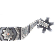 Tooley Bits Spurs Buckles Silver Engraved Floral and Chevron Ladies Cutter Spurs