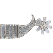 Tooley Bits Spurs Buckles Silver Engraved Bars Mens Spurs with Chap Guard