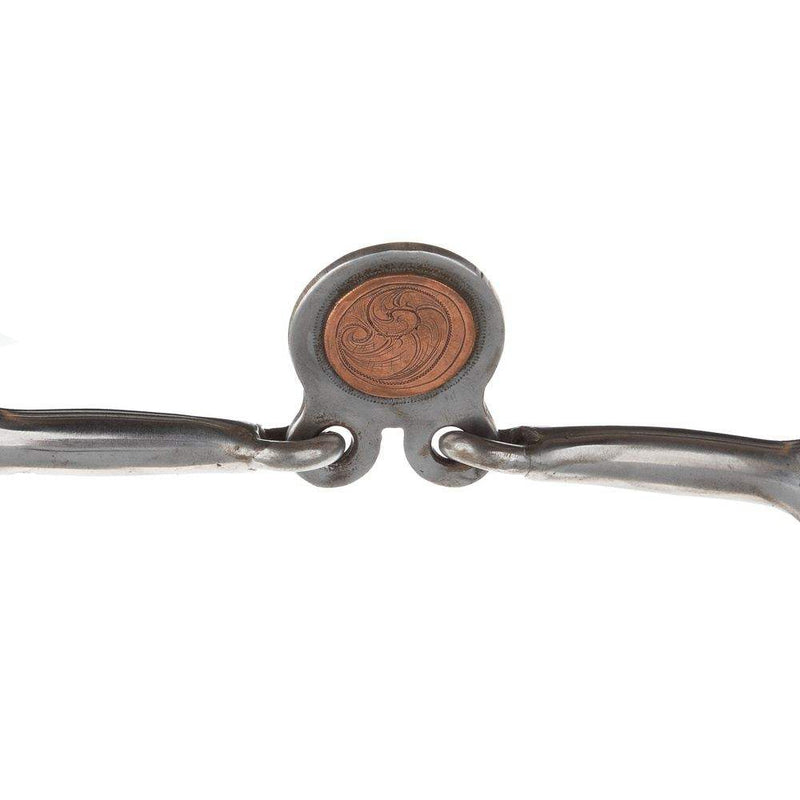 Tooley Bits Spurs Buckles Silver Engraved Floating Spade Short Shank Bit with Rein Rings