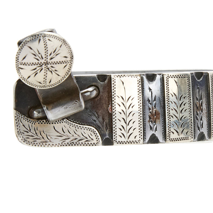 Tooley Bits Spurs Buckles 1in Band Silver Bar Mount 10pt Rowel Spur