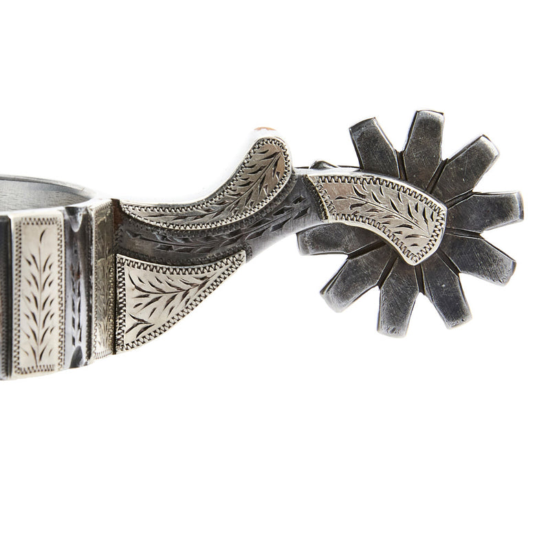 Tooley Bits Spurs Buckles 1in Band Silver Bar Mount 10pt Rowel Spur