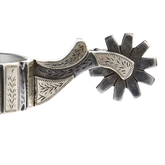 Tooley Bits Spurs Buckles 1in Band Silver Bar Mount 10pt Rowel Spur