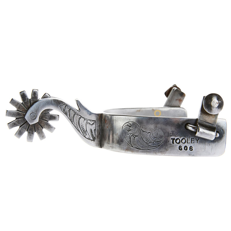 Tooley Bits Spurs Buckles 1in Band Diamond Silver Mount 12pt Rowel Spur