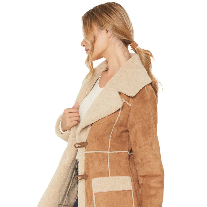 Panhandle Women's Camel Berber Microsuede Coat