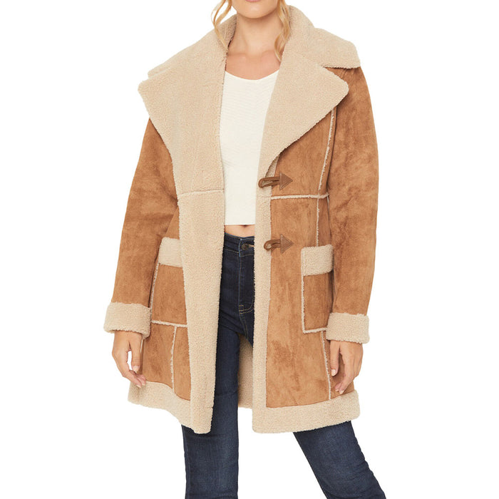 Panhandle Women's Camel Berber Microsuede Coat