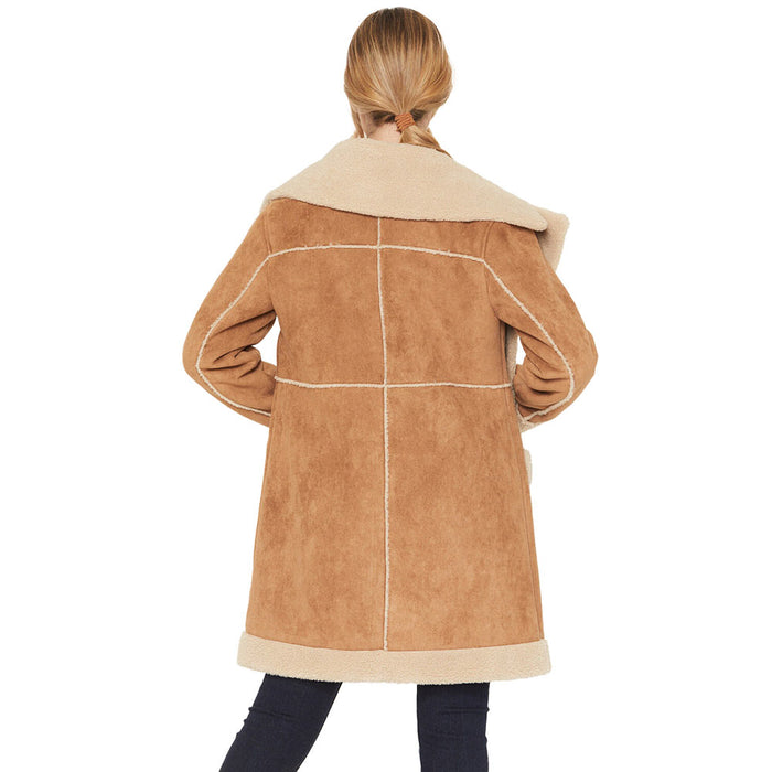 Panhandle Women's Camel Berber Microsuede Coat