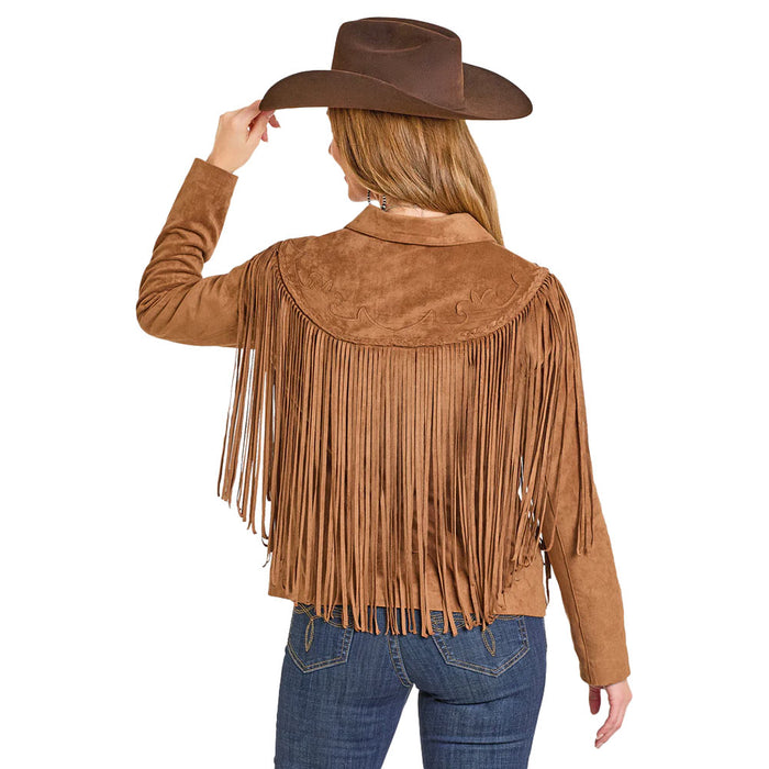 Panhandle Women's Camel Fringe Suede Jacket