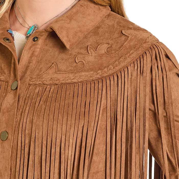 Panhandle Women's Camel Fringe Suede Jacket