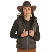 Panhandle Womens Reversible Fur Nylon Vest