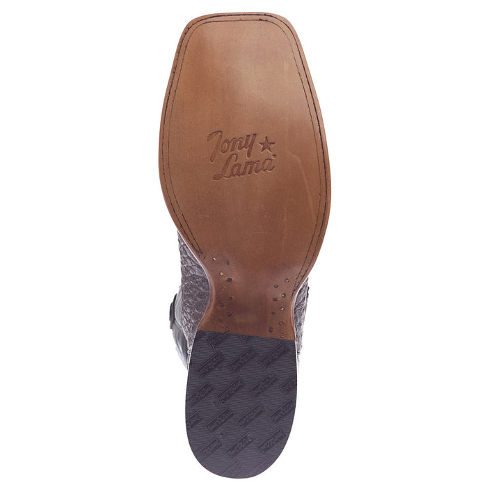 Tony Lama Men's Chasi Brown Caiman Vamp 13in Midnight Black Cowhide Top