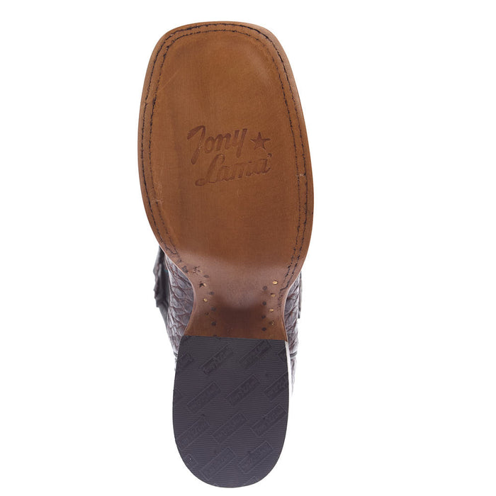 Tony Lama Women's Chasi Brown Caiman Vamp 13in Midnight Cowhide Top