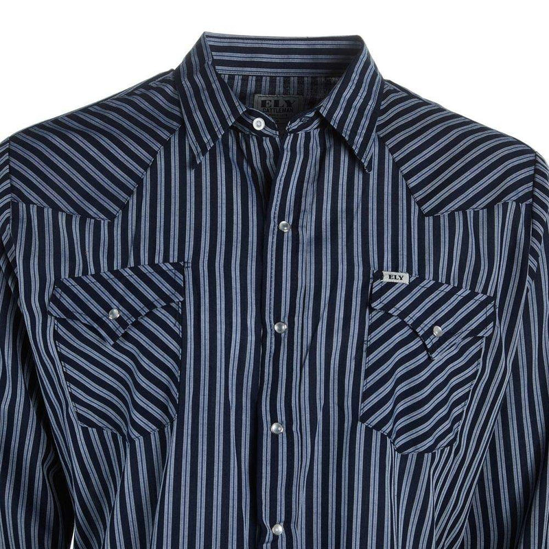 Ely Cattleman Men's Stripe Western Snap Shirt