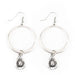 West And Company Silver Cowboy Hat Charm Hoop Earrings
