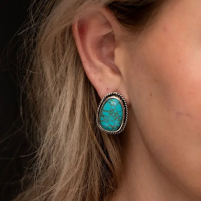 West And Company Turquoise Rope Post Earrings