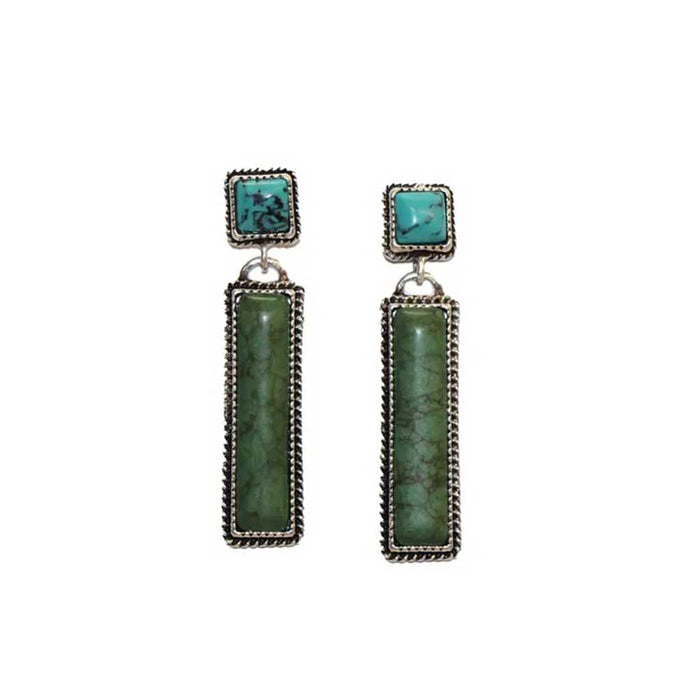West And Company Green Bar Turquoise Post Earrings