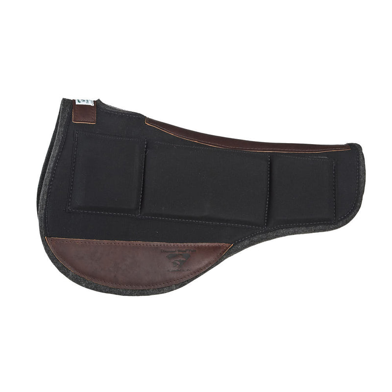 Diamond Wool Pad Company Black Round Contoured 1/2in 33x28 Shim Saddle Pad