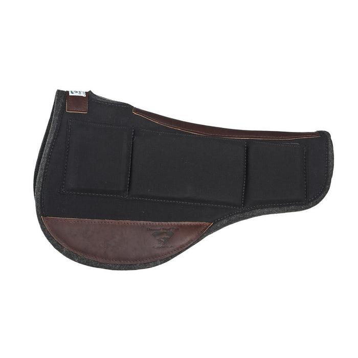 Diamond Wool Pad Company Black Round Contoured 1/2in 33x28 Shim Saddle Pad