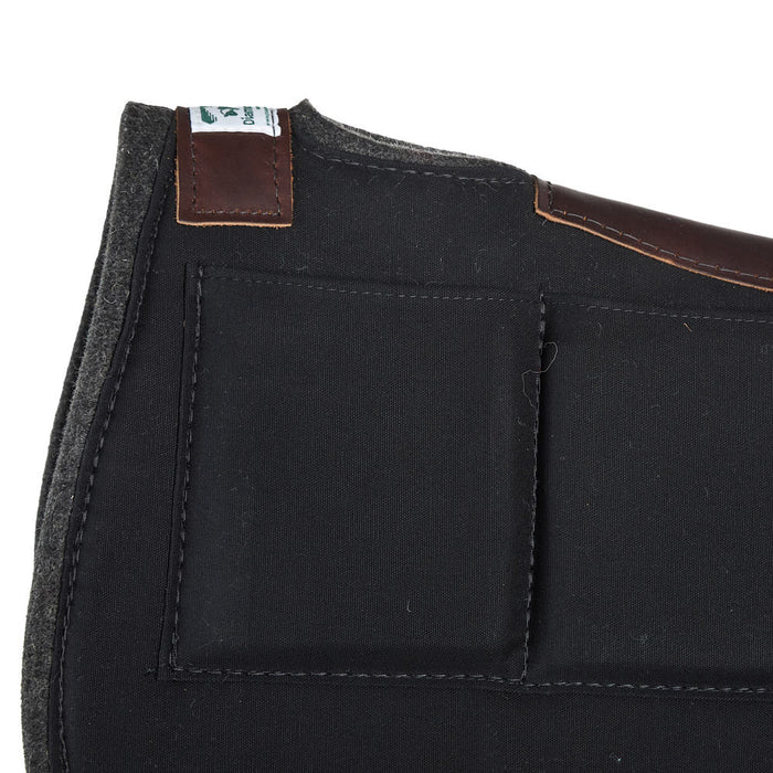 Diamond Wool Pad Company Black Round Contoured 1/2in 33x28 Shim Saddle Pad