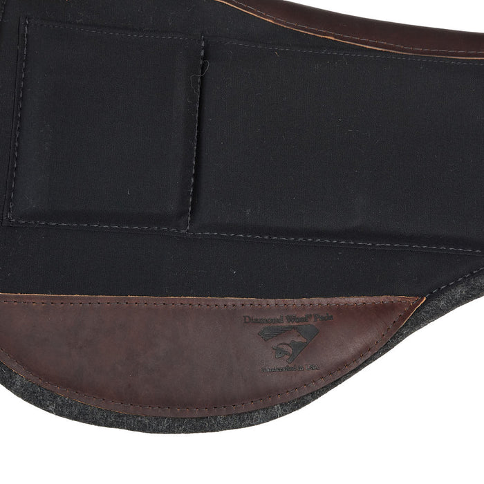 Diamond Wool Pad Company Black Round Contoured 1/2in 33x28 Shim Saddle Pad
