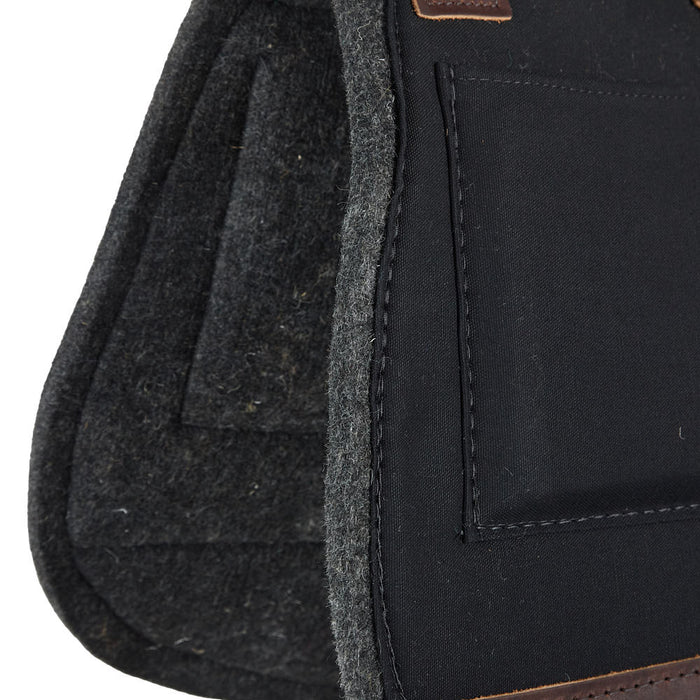 Diamond Wool Pad Company Black Round Contoured 1/2in 33x28 Shim Saddle Pad