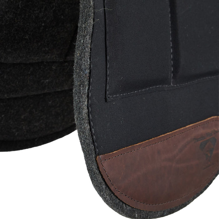 Diamond Wool Pad Company Black Endurance Square Contoured 1/2in 33x30 Shim Saddle Pad