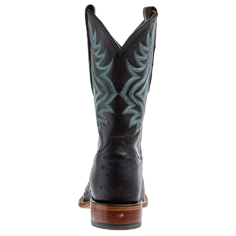 Tony Lama Men`s Black Smooth Quill Ostrich 11In Black Top Cowboy Boot