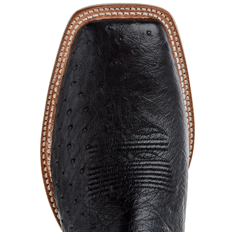 Tony Lama Men`s Black Smooth Quill Ostrich 11In Black Top Cowboy Boot