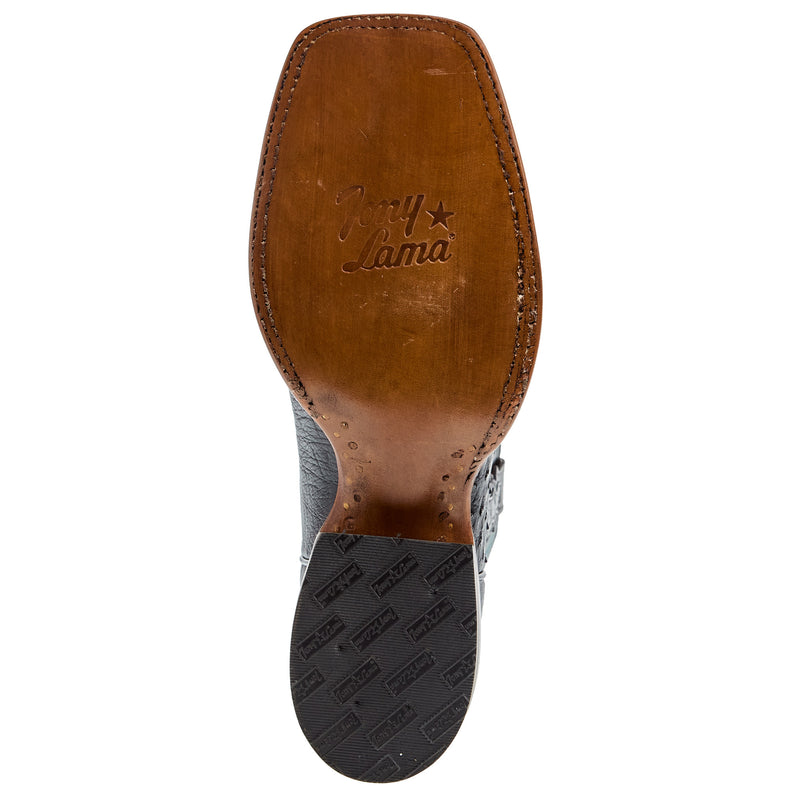 Tony Lama Men`s Black Smooth Quill Ostrich 11In Black Top Cowboy Boot