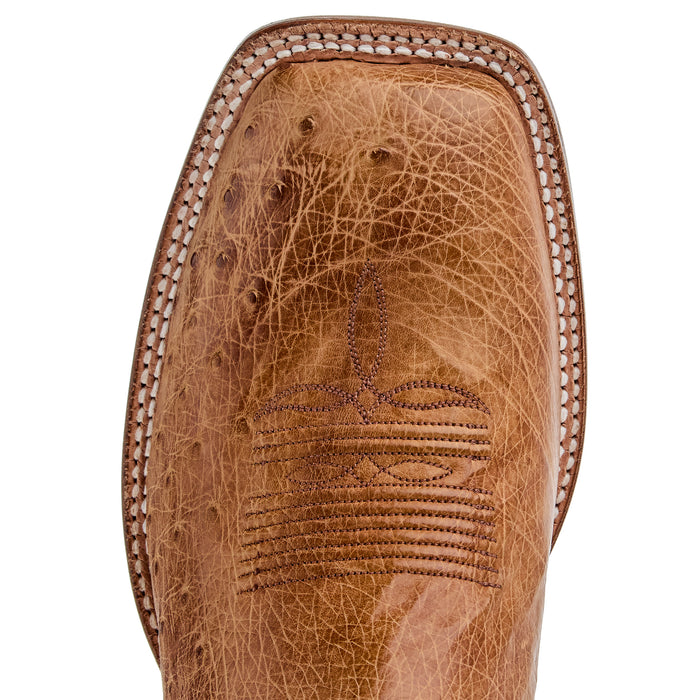 Tony Lama Men`s Terra Vintage Smooth Quill Ostrich 11In Red Top Cowboy Boot
