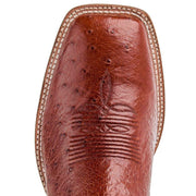 Tony Lama Men`s Brown Smooth Quill Ostrich 11In Blue Top Cowboy Boot