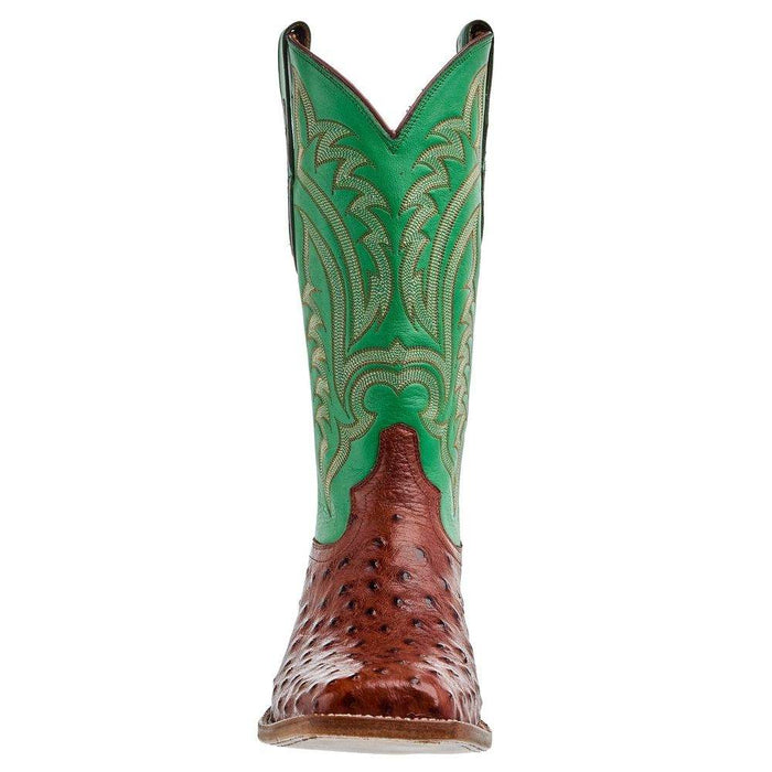 大猿 Tony Lama Men`s Tobac Full Quill Ostrich 13In Green Top