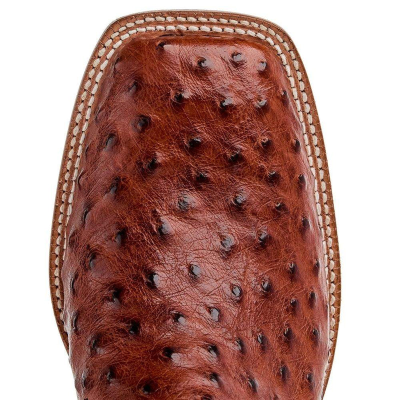 Tony Lama Men`s Tobac Full Quill Ostrich 13In Green Top Cowboy Boot