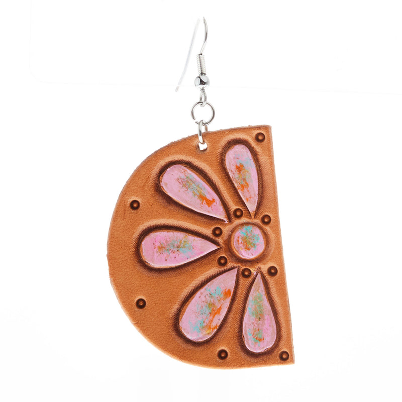 Mcintire Saddlery Mojave Pink Stone Flower Earrings