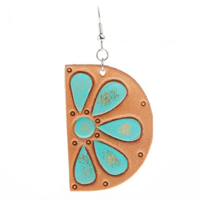 Mcintire Saddlery Turquoise Stone Flower Earrings