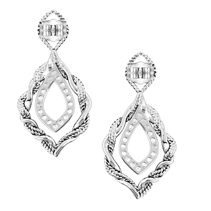 Montana Silversmiths Twisted Time Crystal Turquoise Earrings