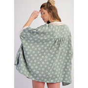 Entro Women's Dusty Green Floral Print Top