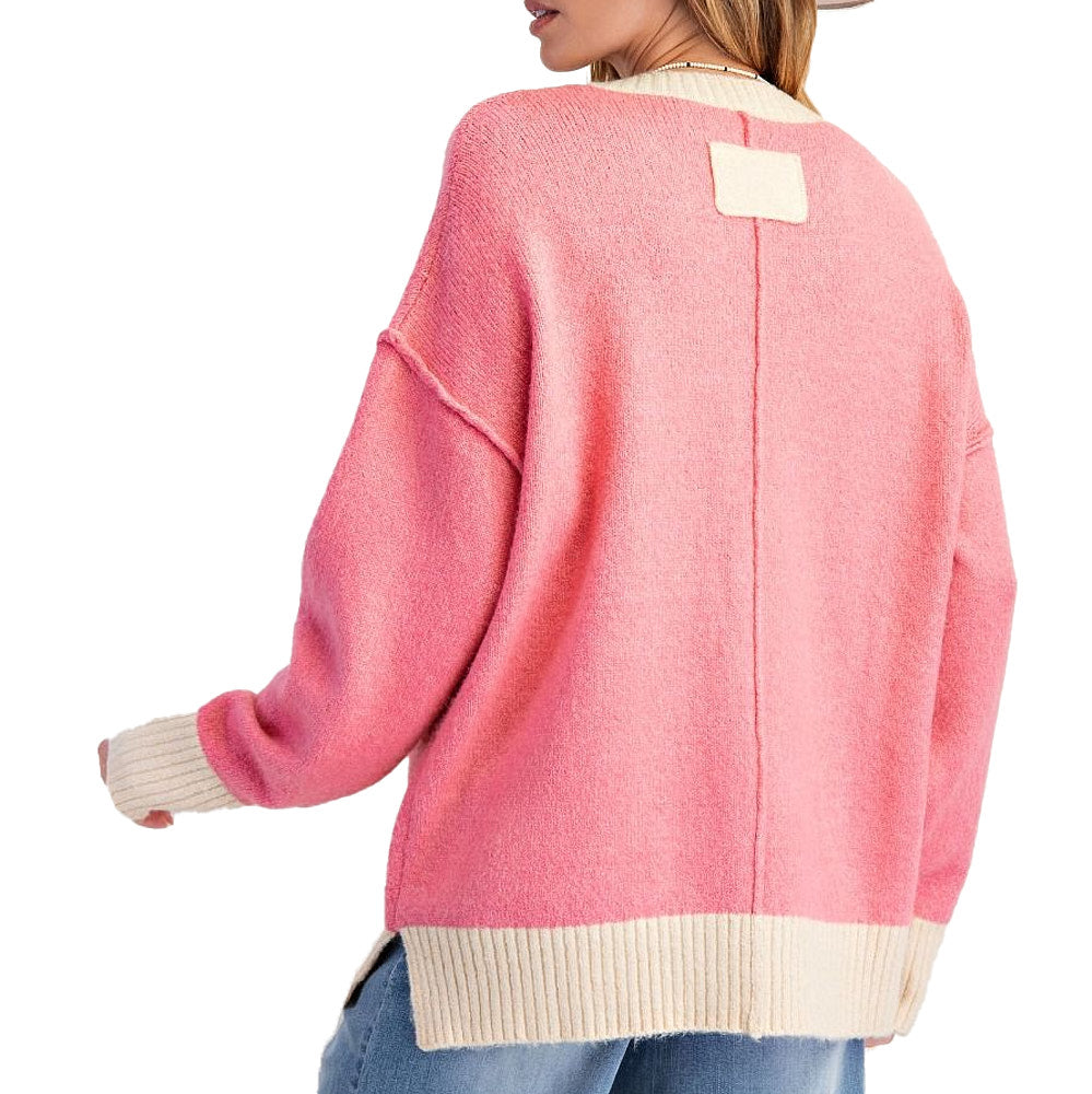Easel Women's Pink Horseshoe Sweater