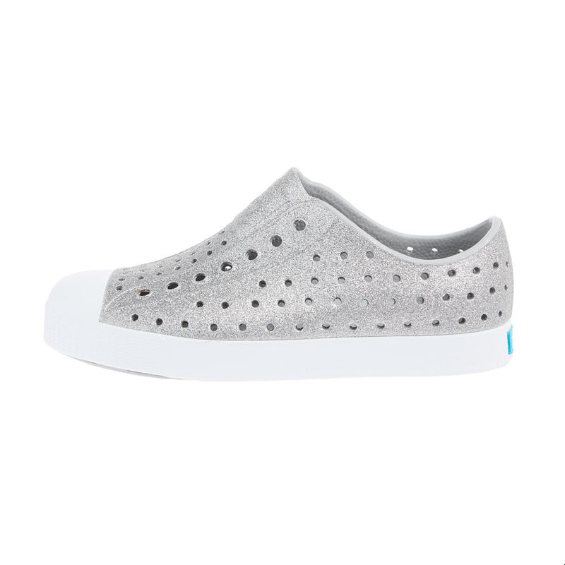 Native Children's Jefferson Bio-Bling Platinum and White Casual Shoe
