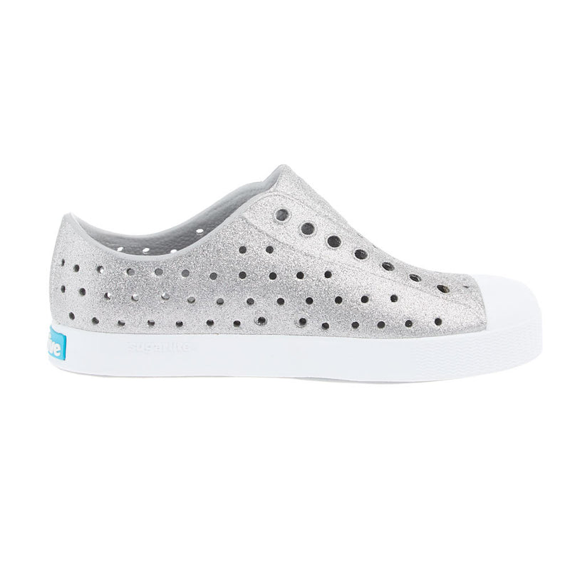 Native Children's Jefferson Bio-Bling Platinum and White Casual Shoe