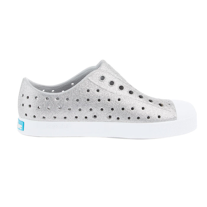 Native Children's Jefferson Bio-Bling Platinum and White Casual Shoe