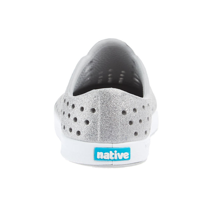 Native Toddlers Jefferson Bio-Bling Platinum and White Casual Shoe