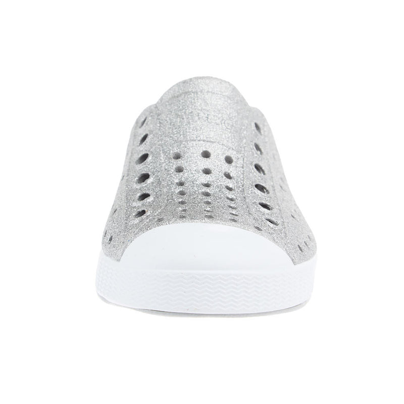 Native Toddlers Jefferson Bio-Bling Platinum and White Casual Shoe