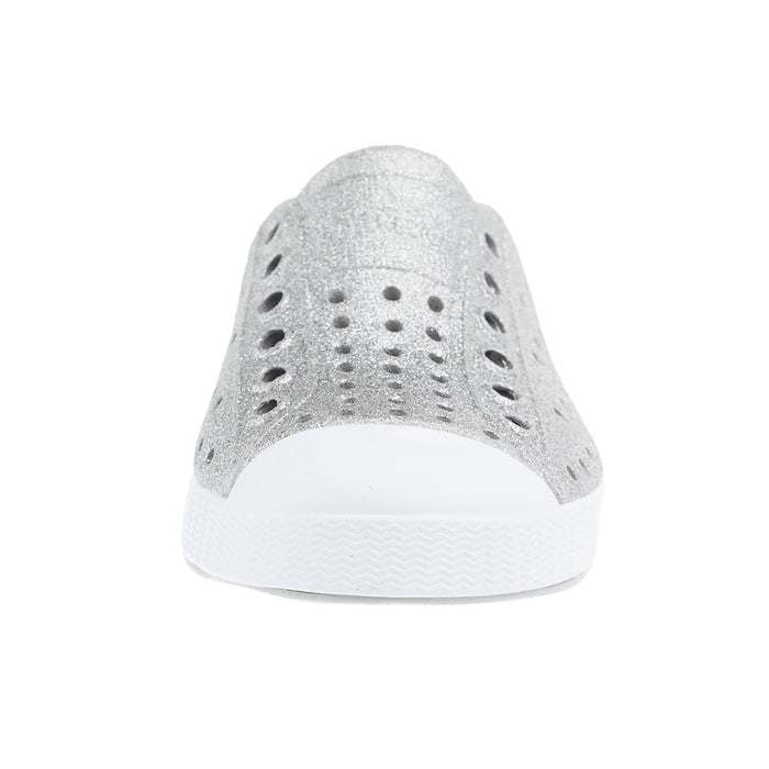 Native Toddlers Jefferson Bio-Bling Platinum and White Casual Shoe