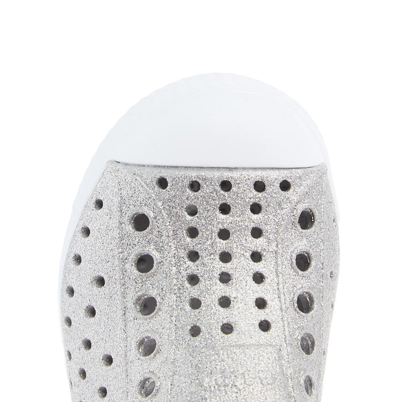 Native Toddlers Jefferson Bio-Bling Platinum and White Casual Shoe